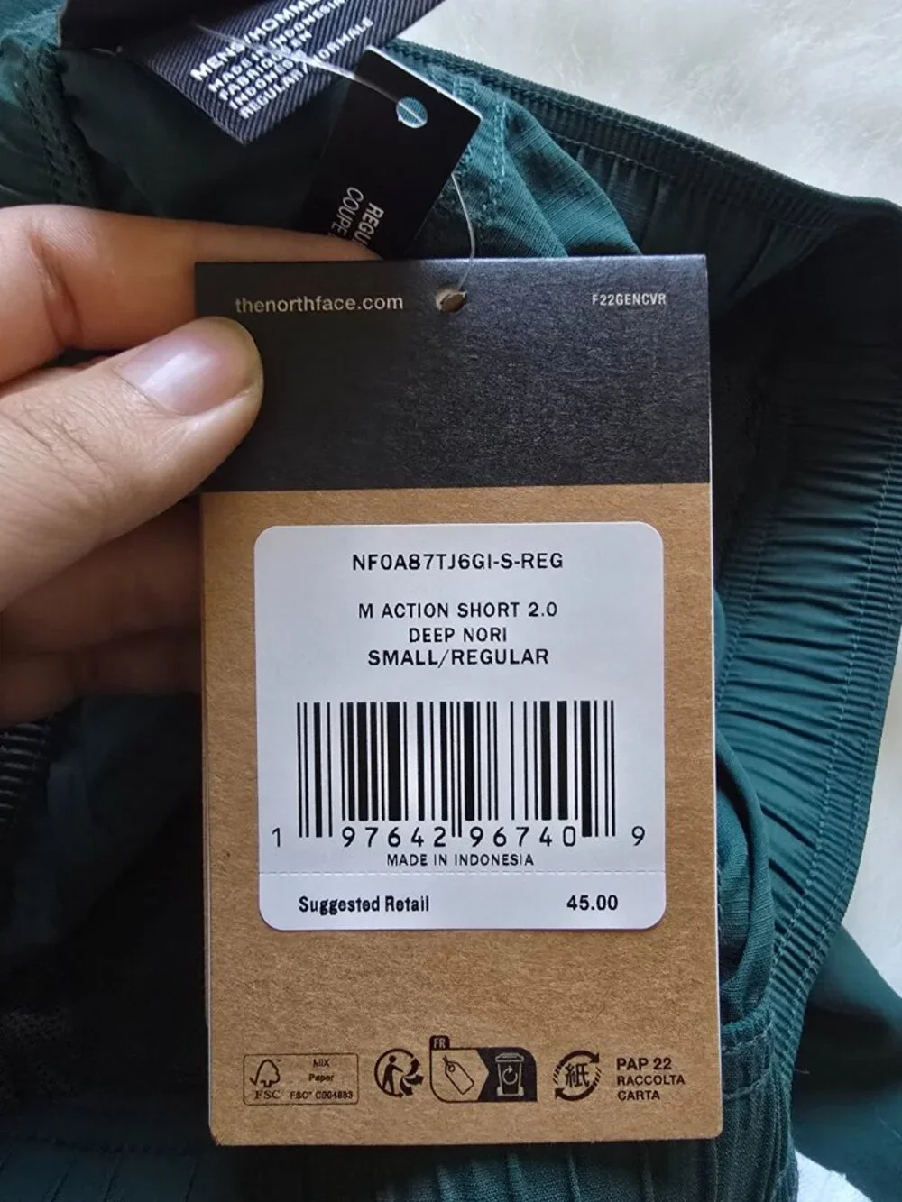 The North Face Teal Green Nylon Shorts size S